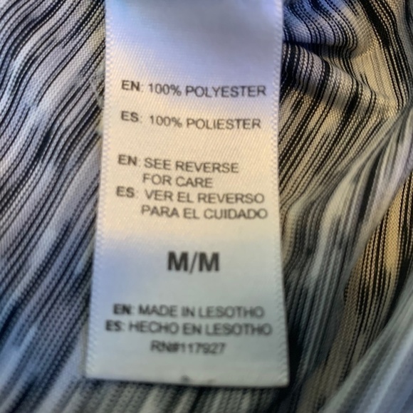 Reebok Gray White Black Racerback Work Out Tank 100% Polyester Size Medium(1136) - Picture 7 of 10